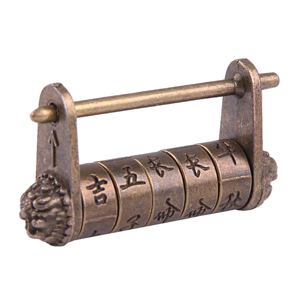GTHER Antique Vintage Chinese Characters Combination Password Lock